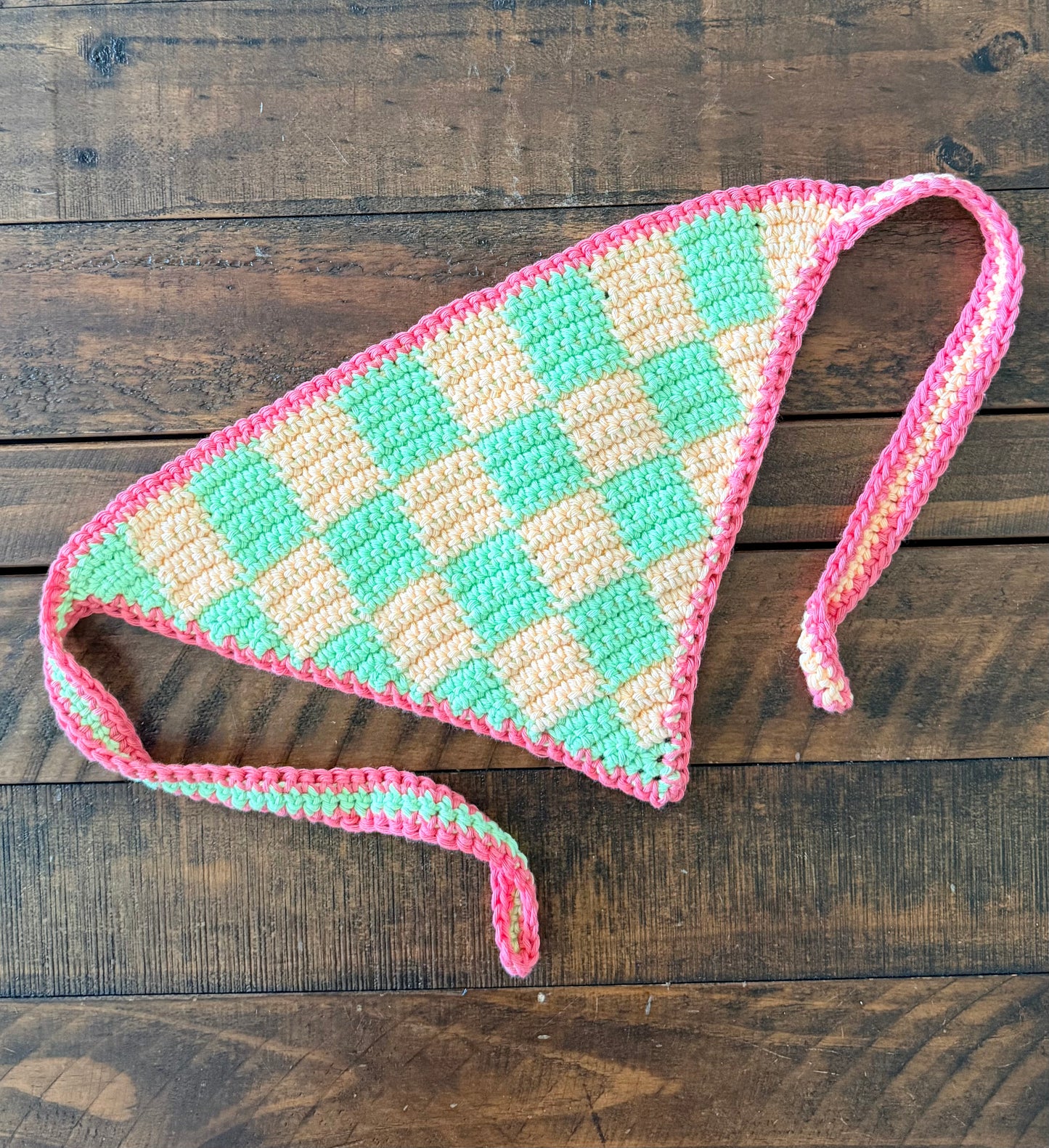 Large Checkered Pet Bandana