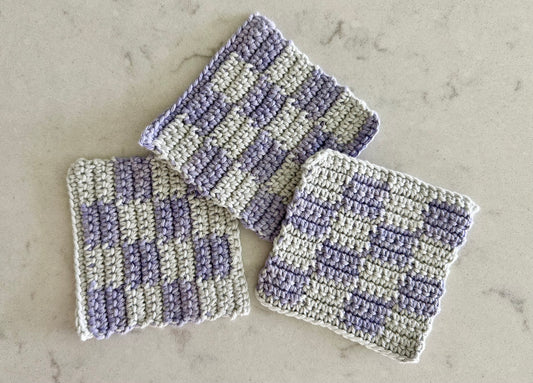 Checkered Coaster Set (Set of 3 Only)