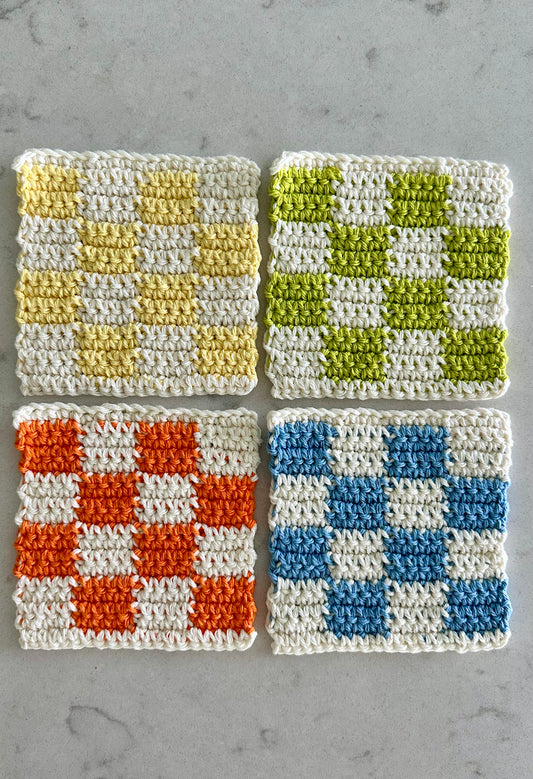 Checkered Coaster Set
