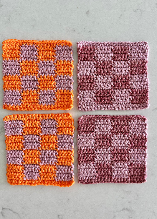 Checkered Coaster Set