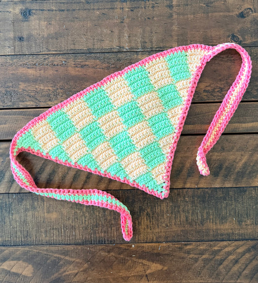 Large Checkered Pet Bandana