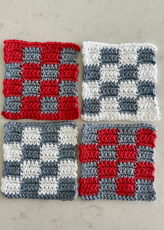 Checkered Coaster Set