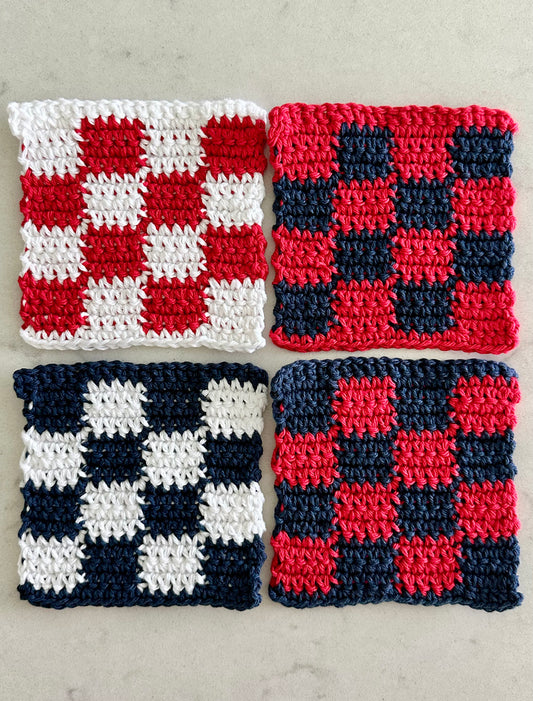 Checkered Coaster Set